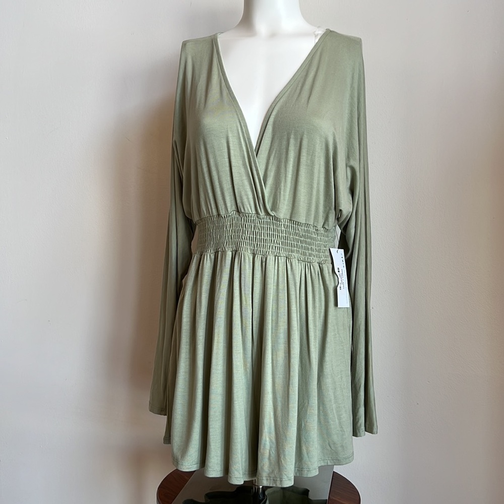 Blue Blush sage green Large 1 piece Romper Made in the USA